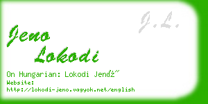 jeno lokodi business card